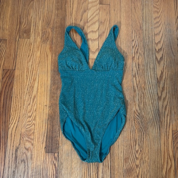 Andie Women's The Augustine Metallic One-Piece Swimsuit Ceramic size S NWT - Picture 5 of 6